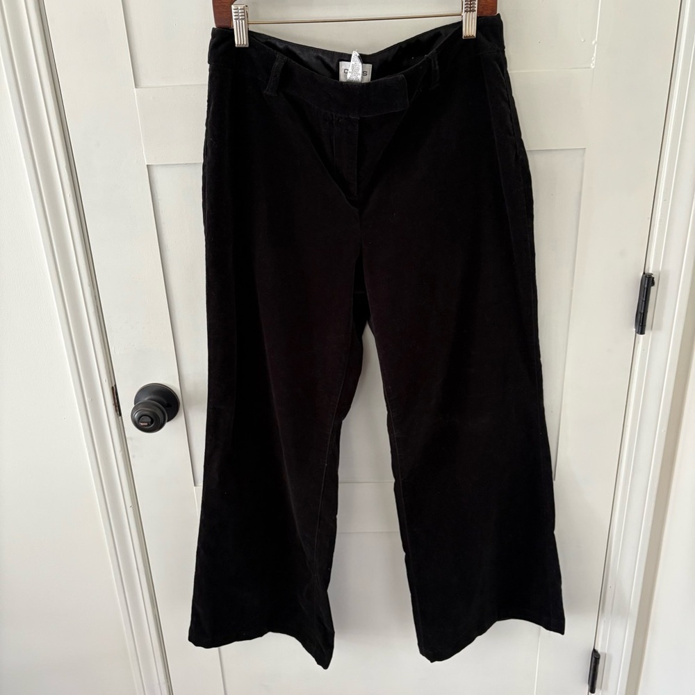 Chico’s Velvet Wide Leg Black Pants. Size M/10/1.5 Chicos - Tall.